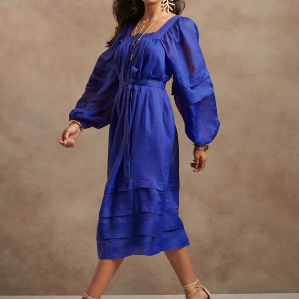 Banana Republic Ramie Midi Dress NWT